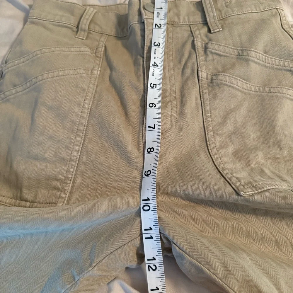 Madewell 90s Straight Cargo Pant Womens Size 25 Sand Dune Tan Cotton Herringbone - Picture 11 of 13